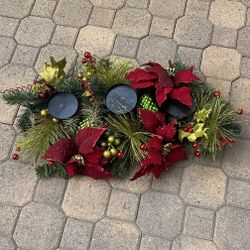 28" Christmas Triple Candle Holder Centerpiece – $20 OBO