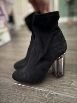 Clear Heel Booties 
