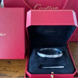 Cartier Love Bracelet Silver Big Stones 