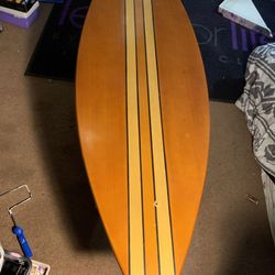 Wooden Surfboard Coffee Table And Matching Lamp