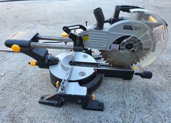 Chicago Electric 10 Inch Sliding Compound Miter Saw Tool 15 Amp W/ 45° Tilting Blade Tool Wood
