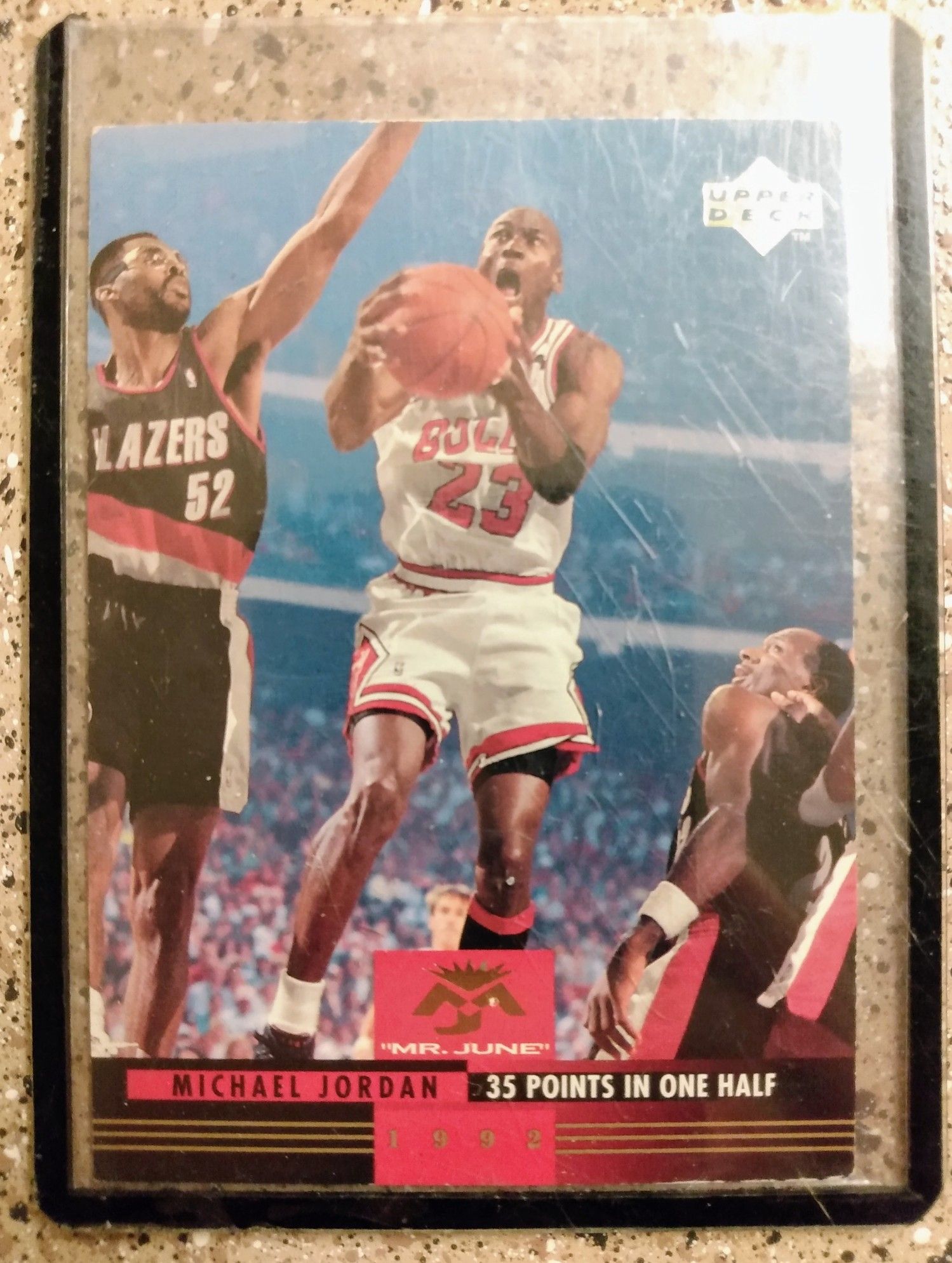 UpperDeck Michael Jordan "Mr. March" Basketball Card In Excellent Condition With Protective Sleeve