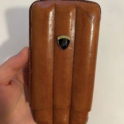 Vintage Lamborghini Leather Travel Cigar Holder
