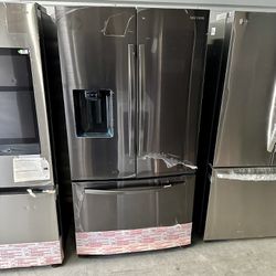 New Black Stainless Samsung French Door With Bottom Freezer 