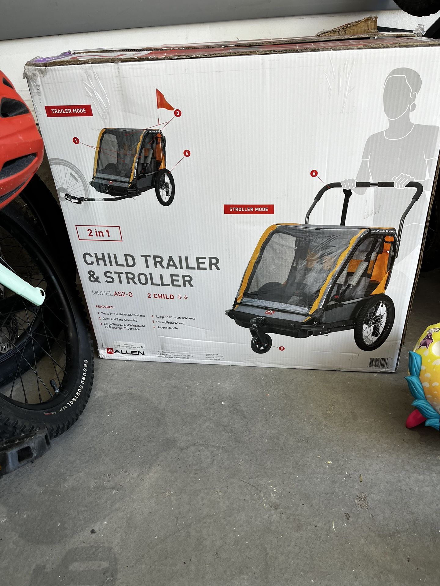 Allen 2 Child Bike Trailer And Stroller 