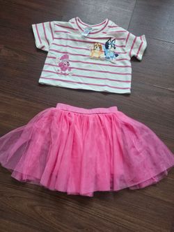Disney Bluey 2 piece Tshirt & Tulle Skort set