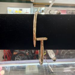 Gold Nail Stone Bracelet 