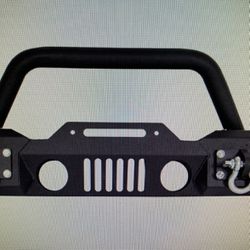 Stubby Front Bumper For 2007-2017 Jeep Wrangler JK, Fog Light Housing 