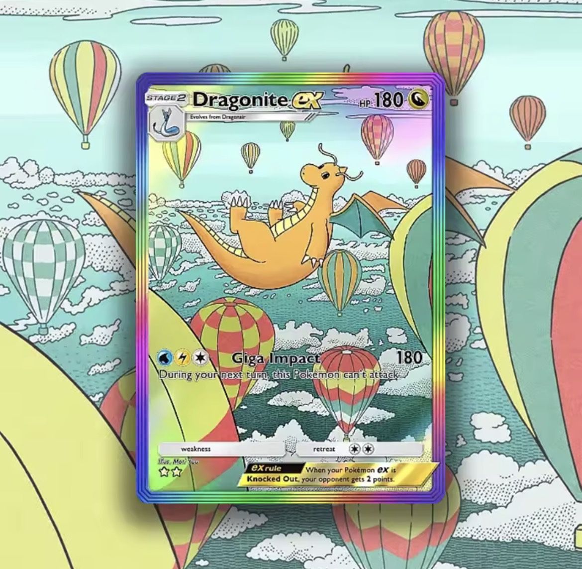 ✨ Dragonite EX Holographic Card | Dream Sky Art | Premium Collectible