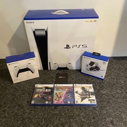 Brand New PlayStation 5 Console + 3 Games + 1 Controller Bundle