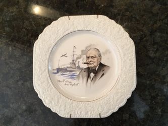 Winston Churchill - World War II Decorative Plate With Hanger - “There’ll always be an England”  Made In England   No Chips Or Cracks 