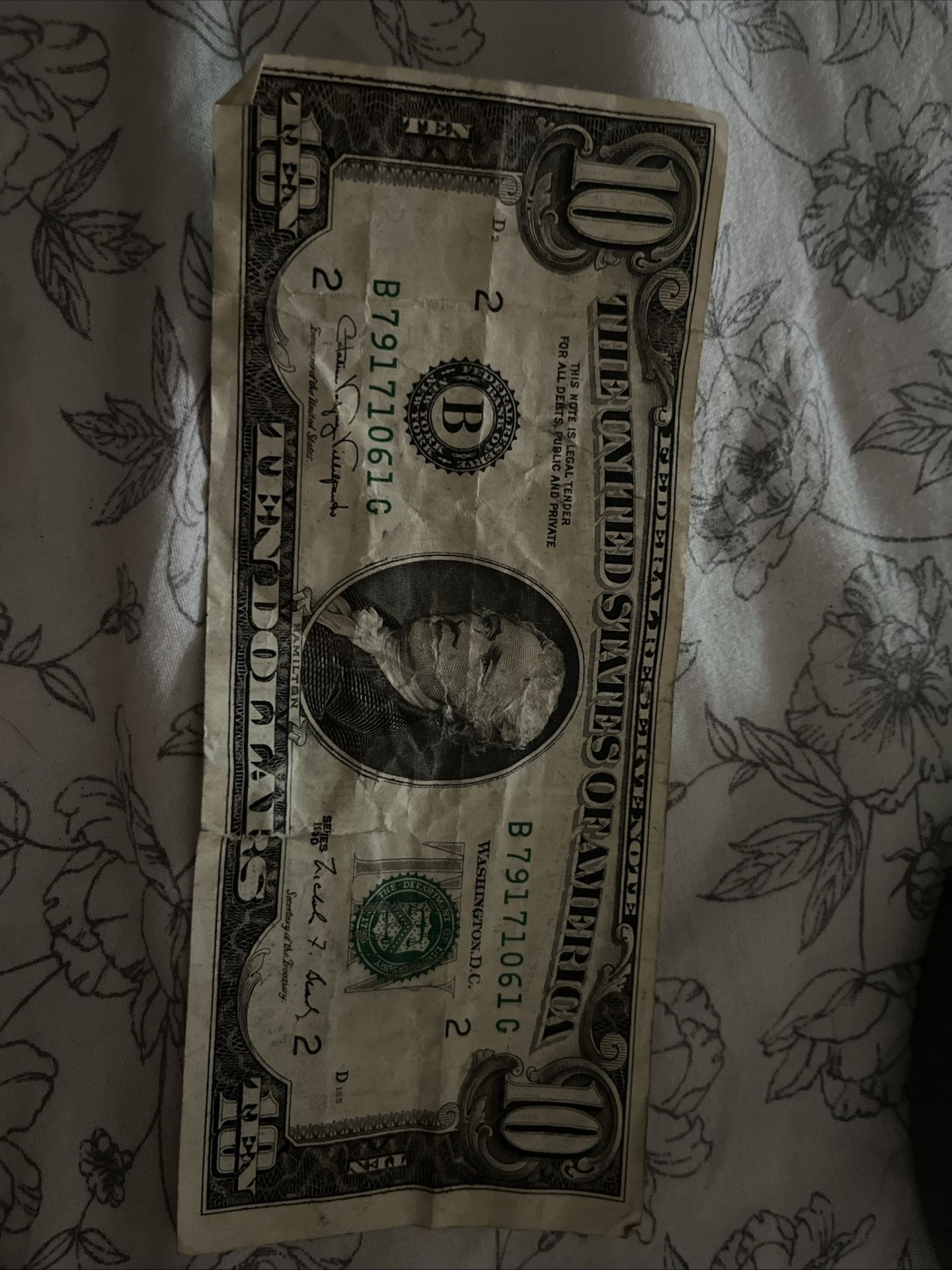 1990 Federal Note Misprint RARE $10