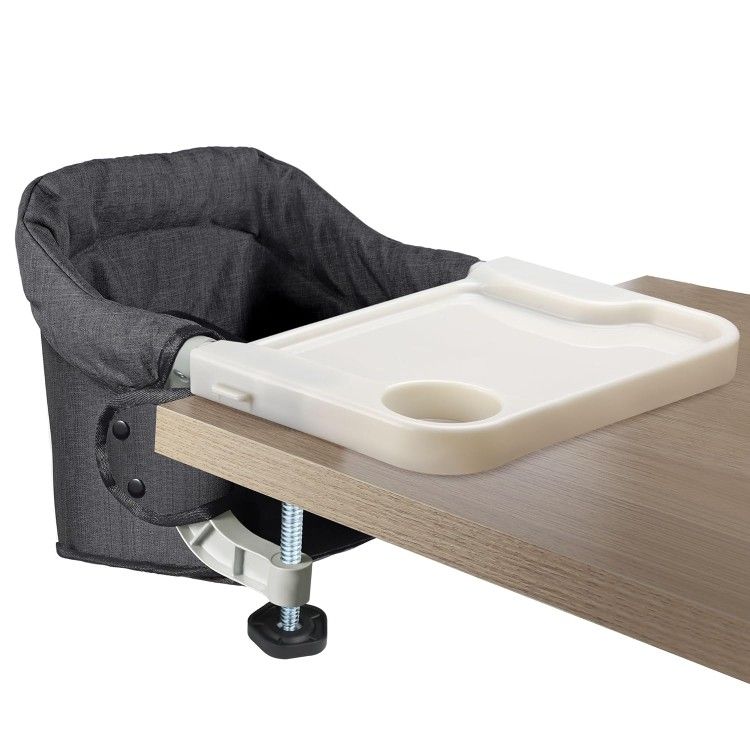 Toogel Hook-On High Chair with Tray – Portable, Foldable Baby Seat with Storage Bag (Black)