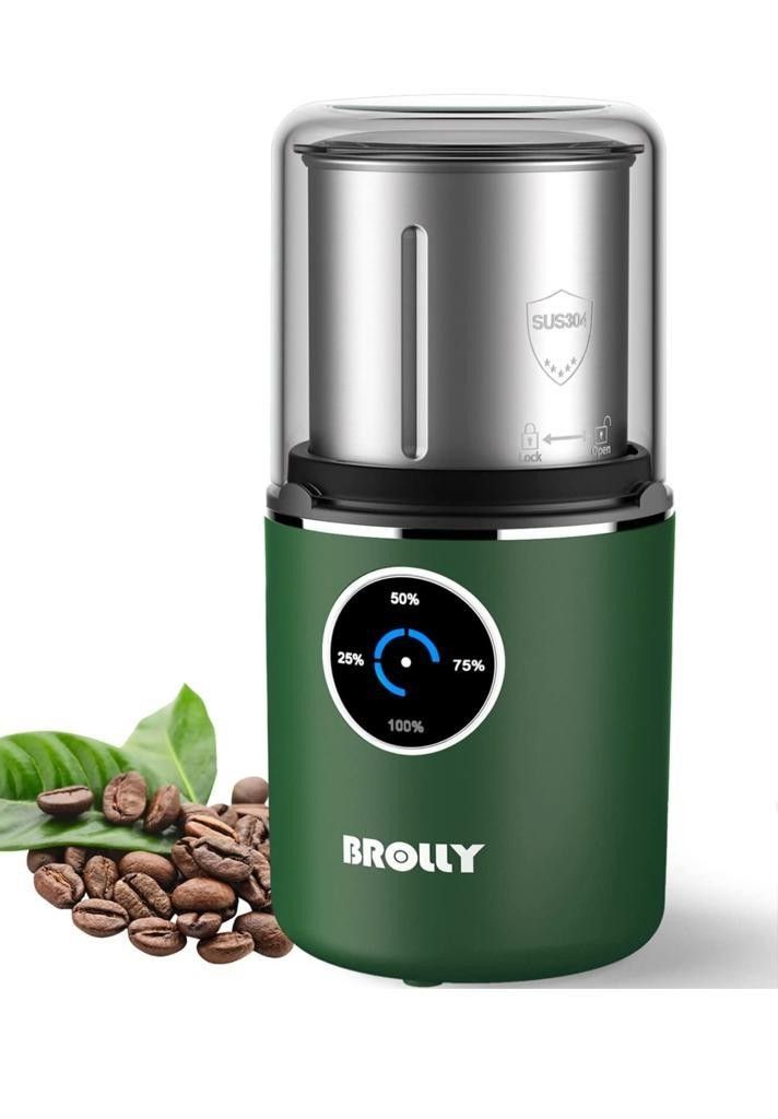 Cordless Coffee Grinder Electric, Spice Grinder Electric, USB Charge with Removable Stainless Steel Bowl and Blade, Grinder for Coffee Bean, Spices, H
