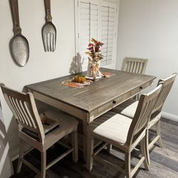 Bolanburg Counter Height Dining Table and 6 Barstools 40inch wide x 60inch Long 