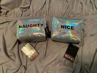 Make up bags, double sided nice/naughty, $6 each