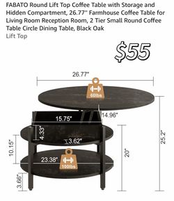 Lift top coffee table