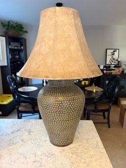 Large Table Lamp with Hammered Base