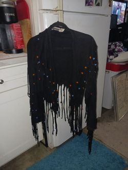 Beautiful black Contempo Fringe beaded vest