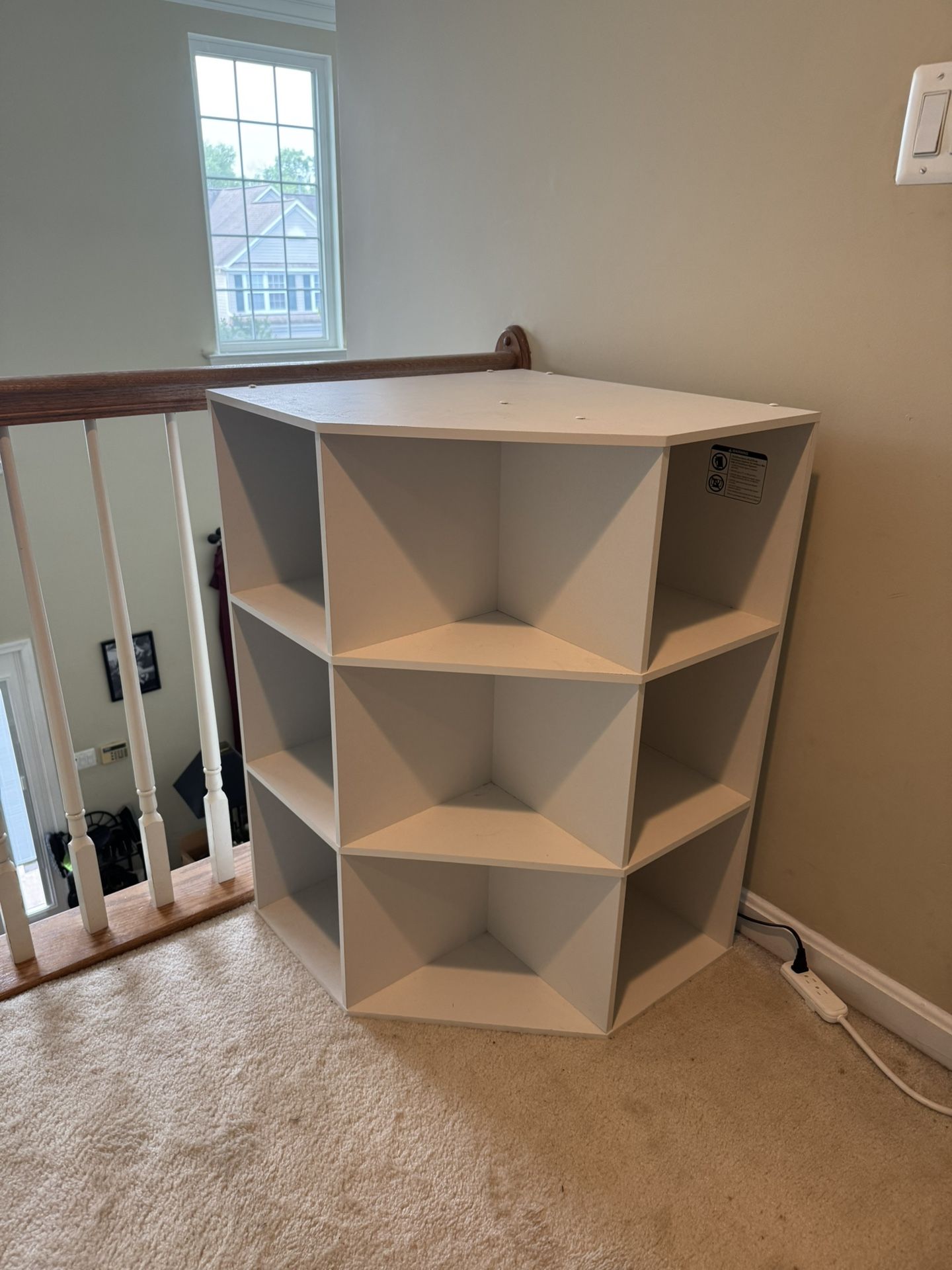 White Wood Corner Shelf Unit