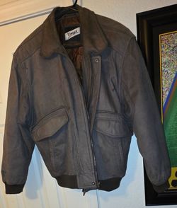 Vintage Viaggio Mens Leather Flight Bomber Jacket Map Lining Brown Large A2 Style