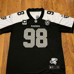Las Vegas Raiders Custom Black & White Max Crosby  Stitched Jerseys 