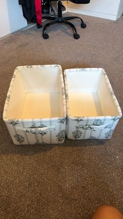 cute Set of 2 Fabric Storage Bins