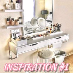 New In Box Floating Desk Vanity Console Table 