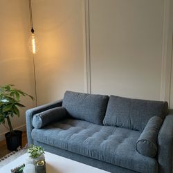 72 Inch Article Sofa (aqua Tweed)