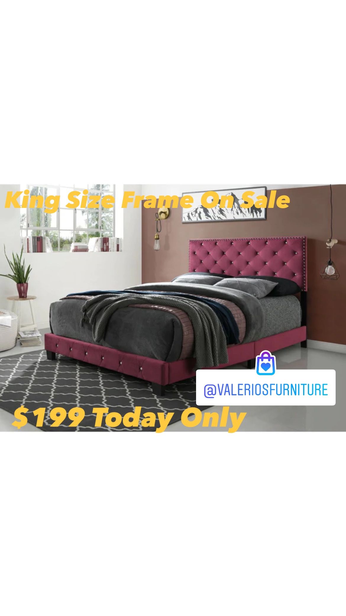 Brand New King Size Bed Frame On Sale Only At Valerio’s Furniture