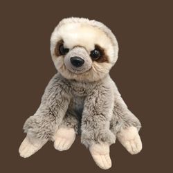 Adventure Planet Sitting Adorable Gray Sloth Bean Bag Soft Plush Toy 12in.
