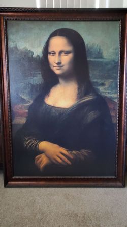 Large Framed Mona Lisa Wall Art – 65" Decorative Canvas/Print