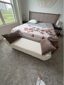 Bench with Storage for Living Room & Bedroom - Sherpa Cream