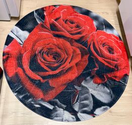 48” Round Rose Rug