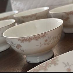 6 Vintage Mikasa Narumi Japan Trinity 5285 Fine China Coffee Cups Tea Cups 