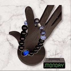 Sodalite Zodiac Men’s Handmade Stretch Bracelet - Type 2