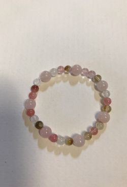 Tourmaline with rose quartz bracelet