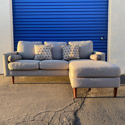 Gray Mid-Century Modern Sectional Sofa