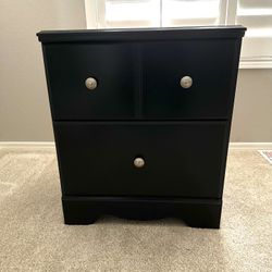 Black 2 Drawer Night Stand Dresser Qty 1