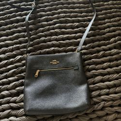 Black coach leather Messenger Bag