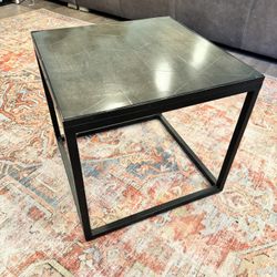 End Table Stone Top Metal Base