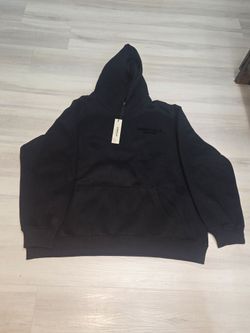 Black essentials fear of god hoodie L