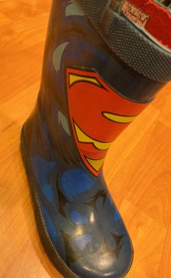Superman water boots kids size 9