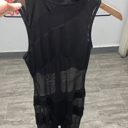 FashionNova Black Mesh Jumpsuit