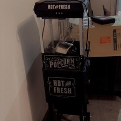Nostalgia Popcorn Maker Machine - Professional Cart With 2.5 Oz Kettle Makes Up to 10 Cups - Vintage Popcorn Machine Movie Theater Style - Black 
