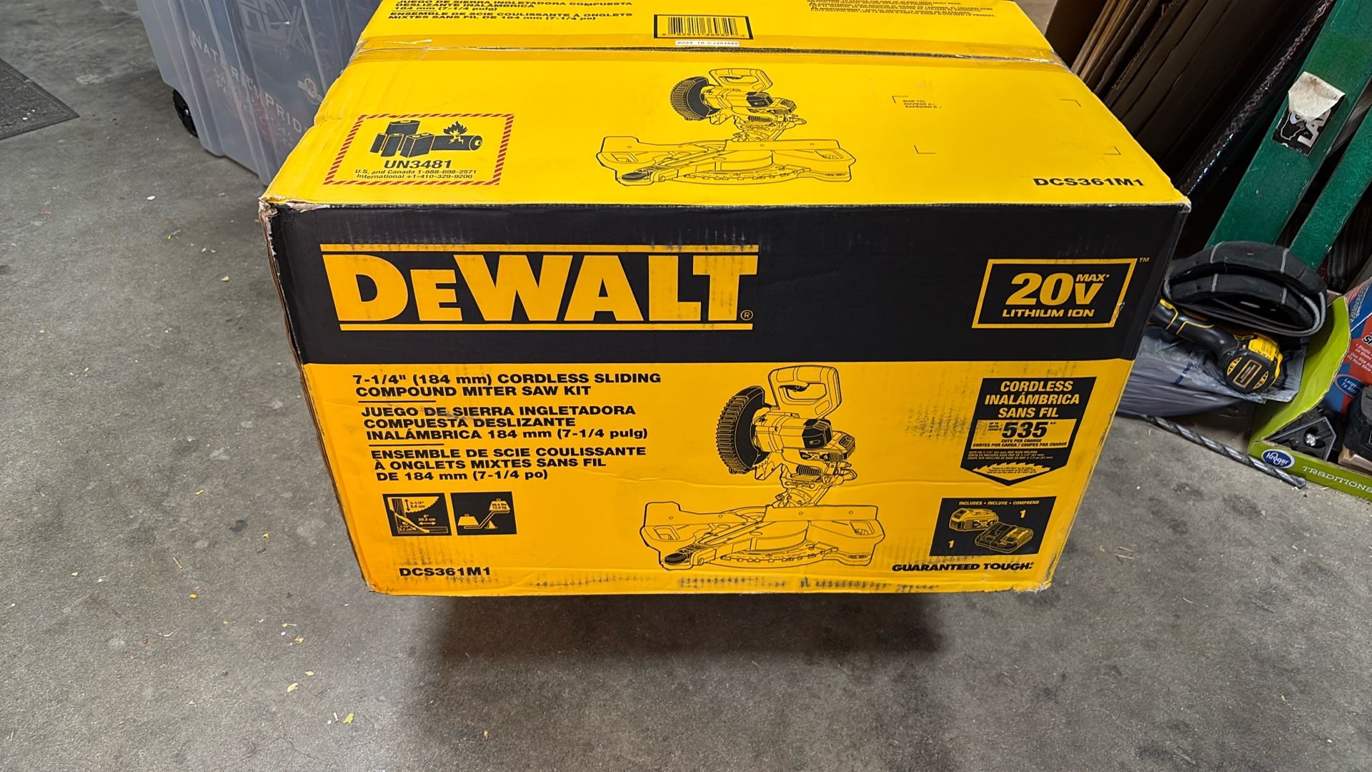 DeWalt 20V 7 1/4” Inch Sliding Miter Saw DCS361M1