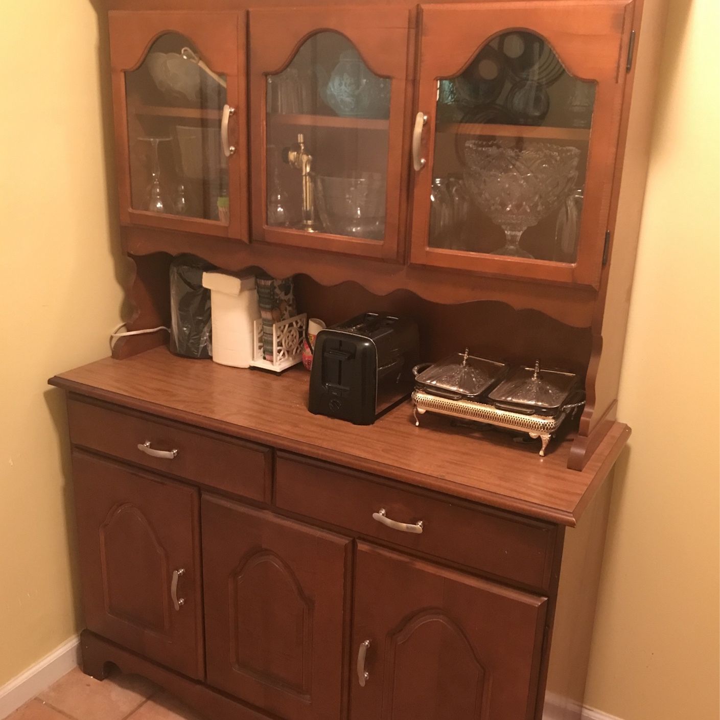 Antique Maple China Cabinet