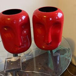 Face glass Flower Pot