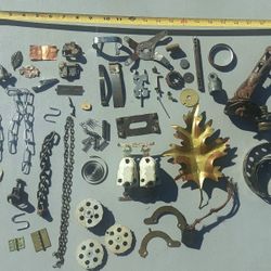 Salvaged Steampunk Art Supplies Metal Brass Tin Parts Skull Decor Rustic Shabby Chic Chains