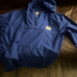 Adidas Originals Blue Windbreaker Hoodie – Trefoil Logo – Size S